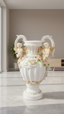 Design Blumen Topf Dekoration XXL Vase Vasen Handarbeit Deko Kelch Pokal 70cm