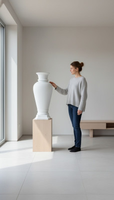 XXL Vase Große Raum Dekoration Blumen Vasen Kübel Antik Stil Deko Medusa 90cm