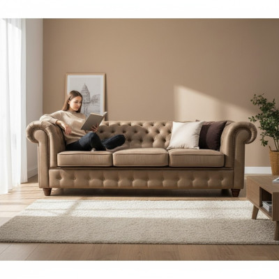 Chesterfield Sofagarnitur Sofa 3+1+1 Couch Polster Set Sofas Couchen Komplett