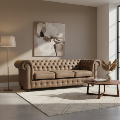 Chesterfield Sofagarnitur Sofa 3+1+1 Couch Polster Set Sofas Couchen Komplett