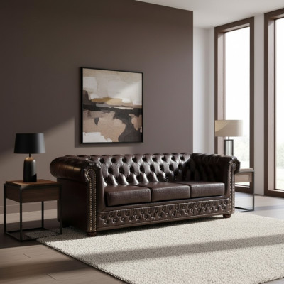Chesterfield Sofagarnitur Sofa 3+1+1 Couch Polster Set Sofas Couchen Yorki Neu