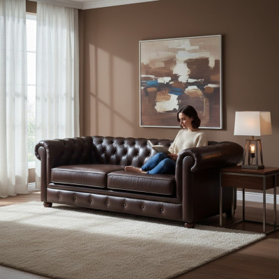 Chesterfield Sofagarnitur 3+2+1 Yorki Couch Polster Set Sofas Couchen Neu