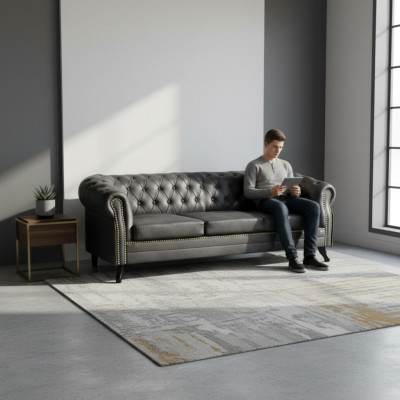 Chesterfield Sofagarnitur 3+2 Glasgow Couch Polster Set Sofas Couchen Neu