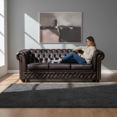 Chesterfield Sofagarnitur Sofa Polster Design Leder Stoff Garnituren 3+2 Couch