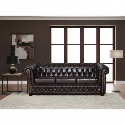 Chesterfield Sofagarnitur Sofa Polster Design Leder Stoff Garnituren 3+2 Couch