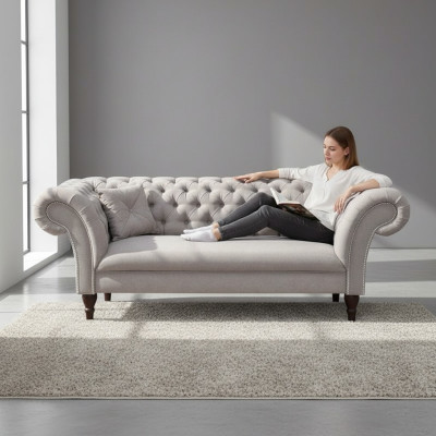 Chesterfield Sofagarnitur 3+2 Couch Sofa Polster Design Leder Stoff Garnituren