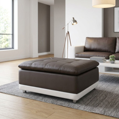 Lounge Hocker XXL Club Fußhocker Ottomane Pufa Leder Textil Ottoman