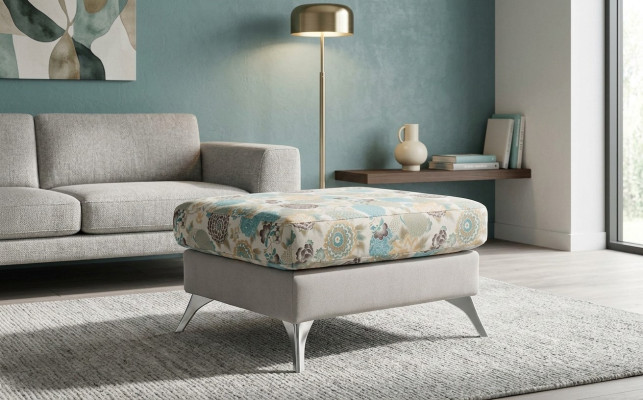 XXL Club Fußhocker Lounge Hocker Ottomane Pufa Leder Textil Ottoman