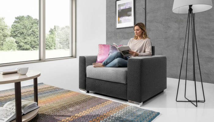 Design Relax Club Sessel Lounge Stuhl Fernseh Polster Couch Stoff 1 Sitzer Sofa