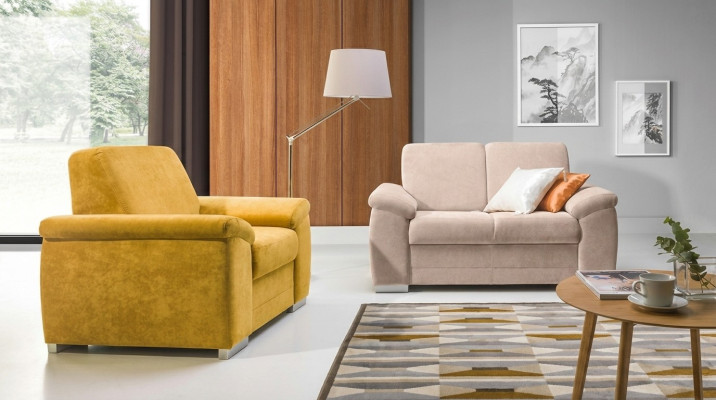 Sofagarnitur Set Polster Textil Stoff Couch 2+1 Sitzer Set Stoff Textil Couchen