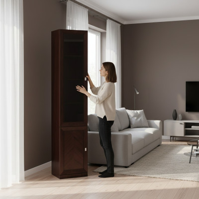 System Büro Deko Möbel Vitrine Aktenschrank Klassischer Holz Schrank Regal