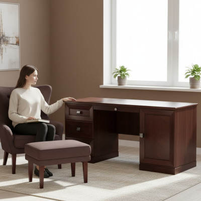 Edler Holz Büro Schreibtisch Klassischer Tisch Büro Tische Antik Stil Monaco