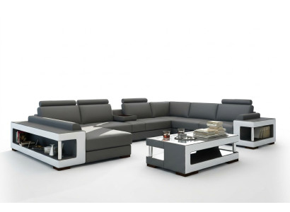 Ledersofa XXL Ecksofa Design Big Sofa Couch Polster Eck Sitz Garnitur