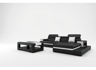 XXL Ledersofa Ecksofa Design Big Sofa Couch Polster Eck Sitz Garnitur
