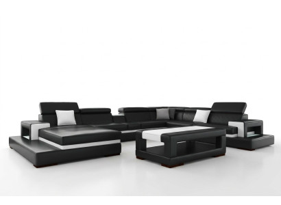 XXL Ledersofa Ecksofa Design Big Sofa Couch Polster Eck Sitz Dekor Garnitur