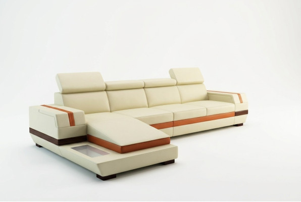 Moderne Design Ecksofa Big Leder Garnitur Eckcouch Wohnzimmer Sitz