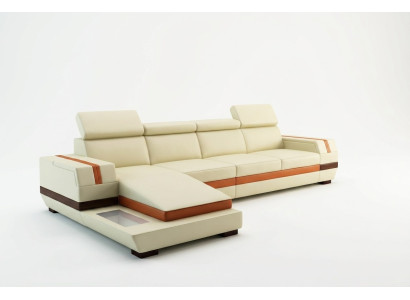 Moderne Design Ecksofa Big Leder Garnitur Eckcouch Wohnzimmer Sitz