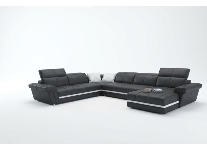 Ledersofa Couch Wohnlandschaft U-Form Design Modern Sofas Couchen