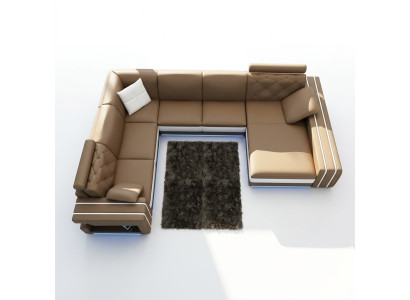 XXL Big Wohnzimmer Sofa Ecksofa Eck Couch Sitz Garnitur Leder Sofas