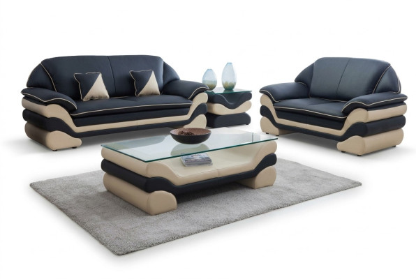 Klassischer Luxus Designer Couchtisch Sofa Wohnzimmer Tisch Leder