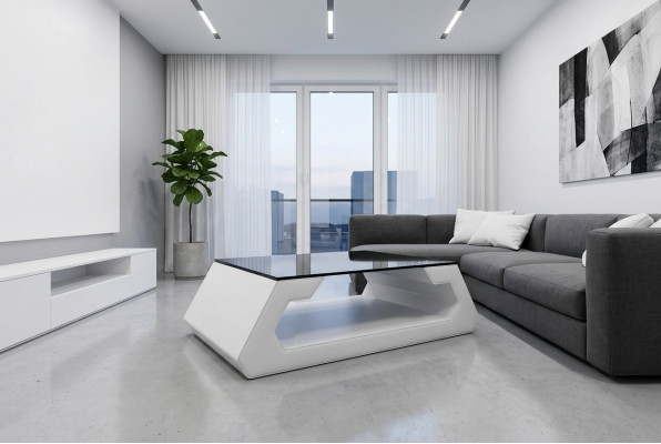 Sofatisch Design Wonzimmer Glas Leder Couch Sofa Tisch Beistell Kaffee