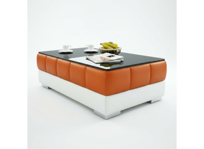 Sofatisch Design Tisch Wonzimmer Glas Leder Couch Sofa Beistell Kaffee