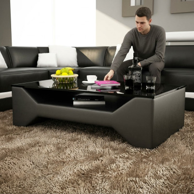Sofatisch Design Tisch Wonzimmer Glas Leder Sofa Beistell Kaffee Couch