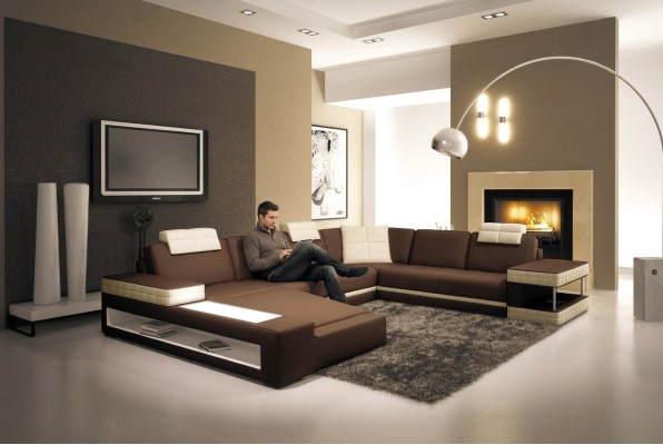 Big XXL Ledersofa Couch Sitz Polster U Form Garnitur Sofas Leder