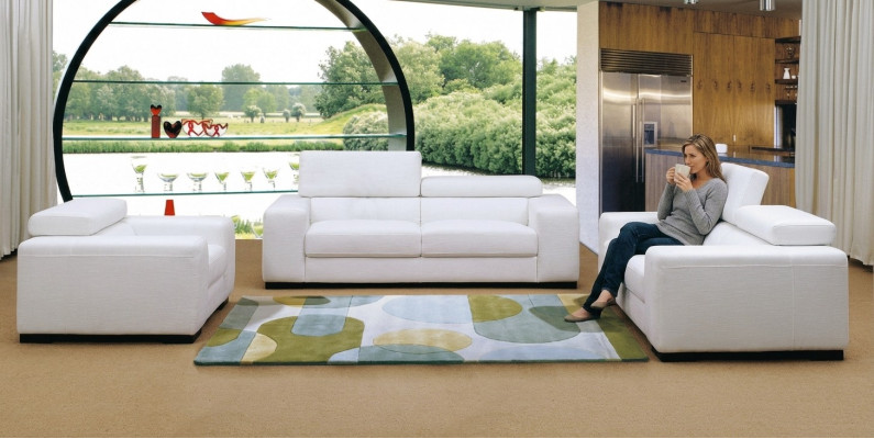 Sofagarnitur Design Couch 3+2 Set Polster Leder Dekorative Sofa Wohnzimmer