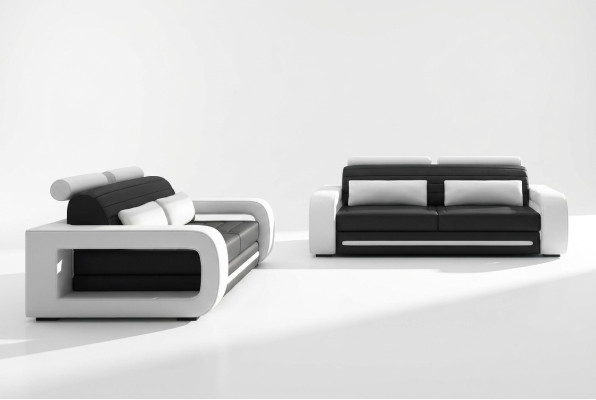 Ledersofa Couch Wohnlandschaft 3+2 Sitzer Design Modern Sofa Sofagarnitur