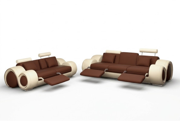 Sofagarnitur Design Couch 3+2 Set Polster Sofa Leder Garnituren Wohnzimmer