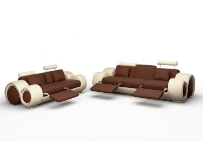 Sofagarnitur Design Couch 3+2 Set Polster Sofa Leder Garnituren Wohnzimmer