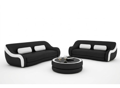 Sofagarnitur Sitz Leder Design XXL Polster Couch Set Garnitur 3+2 Sitzer