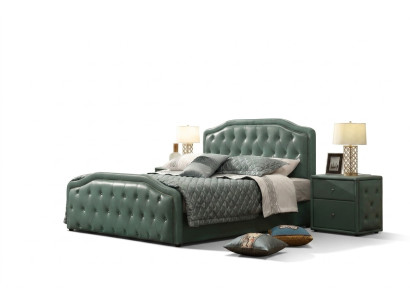 Modernes Design Hotel Bett XXL Betten Luxus Doppel Leder Chesterfield 180x200cm