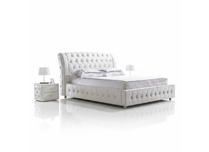 Modernes XXL Hotel Design Bett Betten Luxus Doppel Leder Chesterfield