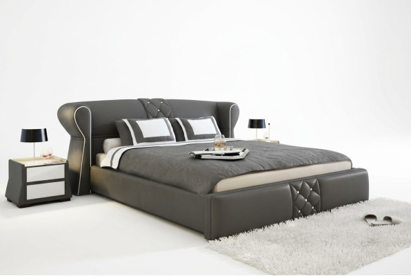 Leder Polster Bett Betten Hotel Klassisches Designer Doppel Ehe Schlafzimmer Neu
