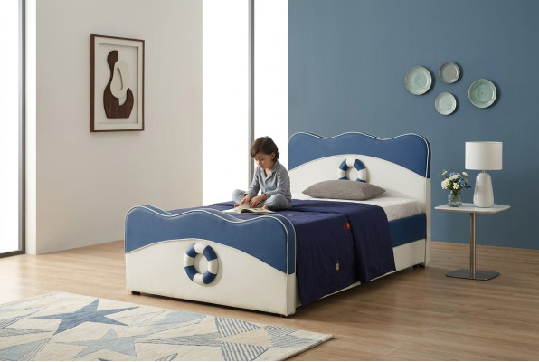 Kinderbett Bett Polster Betten Luxus Hotel Jugend 3D XXL Big 120 / 150x200cm Neu