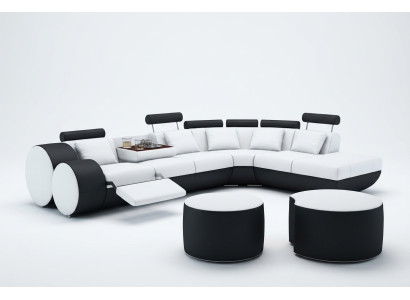 XXL Multifunktions Ledercouch Couch Big Sofa Polster Ecksofa Moderne