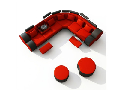 XXL Multifunktions Ledercouch Couch Big Sofa Polster Ecksofa Dekor Moderne