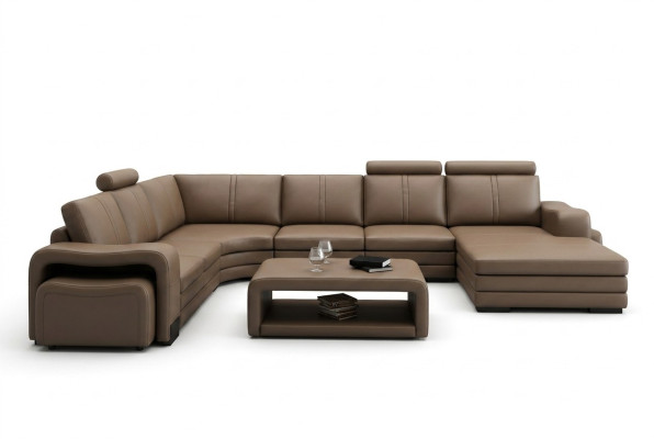 XXL Multifunktions Ledercouch Couch Big Sofa Polster Dekor Ecksofa Moderne