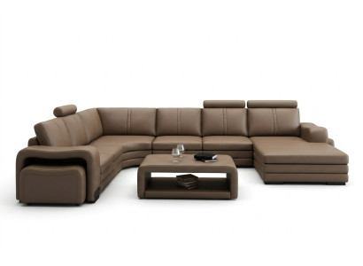 XXL Multifunktions Ledercouch Couch Big Sofa Polster Dekor Ecksofa Moderne