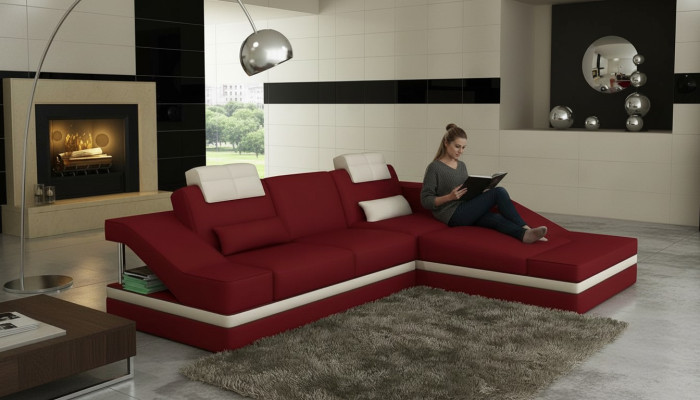 Design Ecken Polster Eck Sofa XXL BigCouch Leder Sofas Garnitur