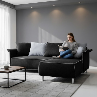 Design Ecksofa Sofa Bettfunktion Couch Polster Sitz Eck Sofas Schlafsofa Bett