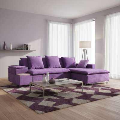 Design Ecksofa Sofa L-form Bettfunktion Couch Polster Sitz Eck Sofas Textil Neu