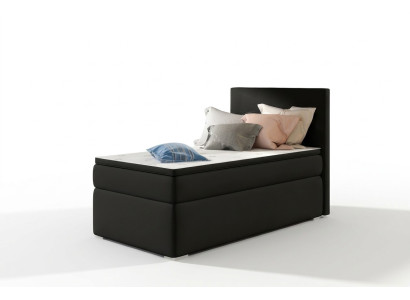 Boxspring Bett Hotel Betten 90x200cm Leder Komplett Bettkasten Topper