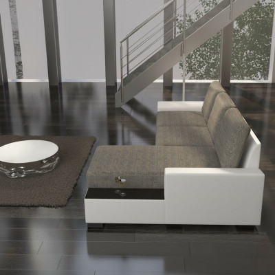 Wohnlandschaft Ecksofa Negro Bettfunktion Couch Leder Textil Sofas Schlaf
