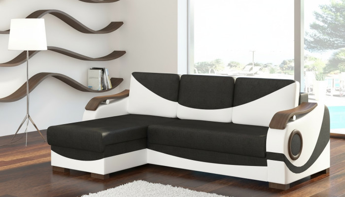 Design Ecksofa Perto Bettfunktion Couch Polster Textil Sofas Couchen Schlaf