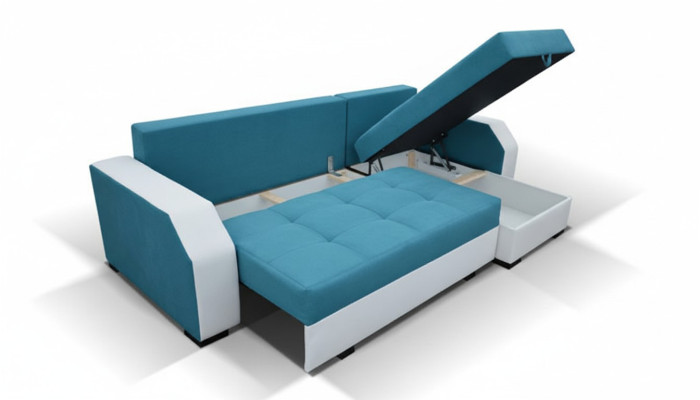 Design Ecksofa Bettfunktion Couch Leder Textil Polster Sofas Couchen Sofa Aris