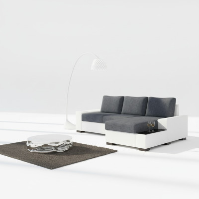 Design Ecksofa Schlafsofa Bettfunktion Sofa Couch Leder Polster Textil Sofas Neu