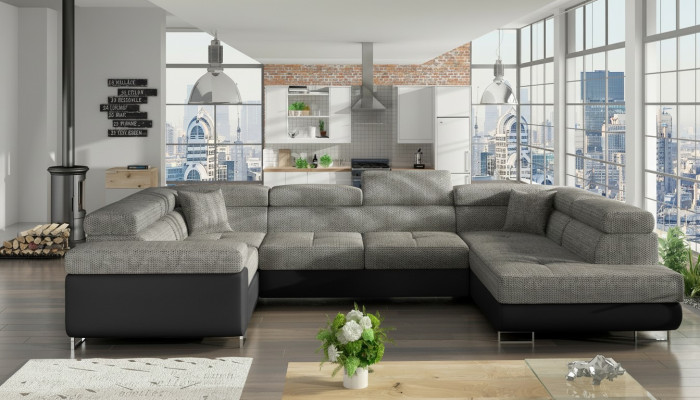 Design Ecksofa Schlafsofa Bettfunktion Couch Leder Polster Textil Sofas Neu 5625